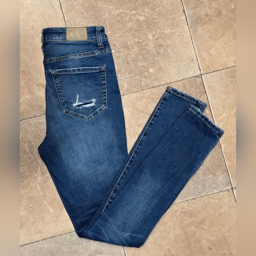 BKE Parker Distressed High Rise Skinny Blue Jeans Size 26 - Picture 6 of 12